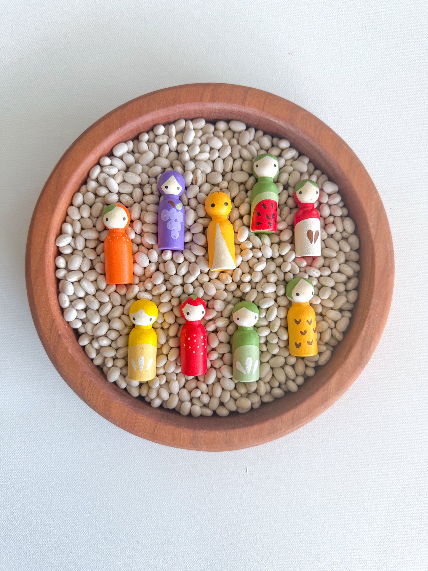 Mini Fruit Peg Doll Set