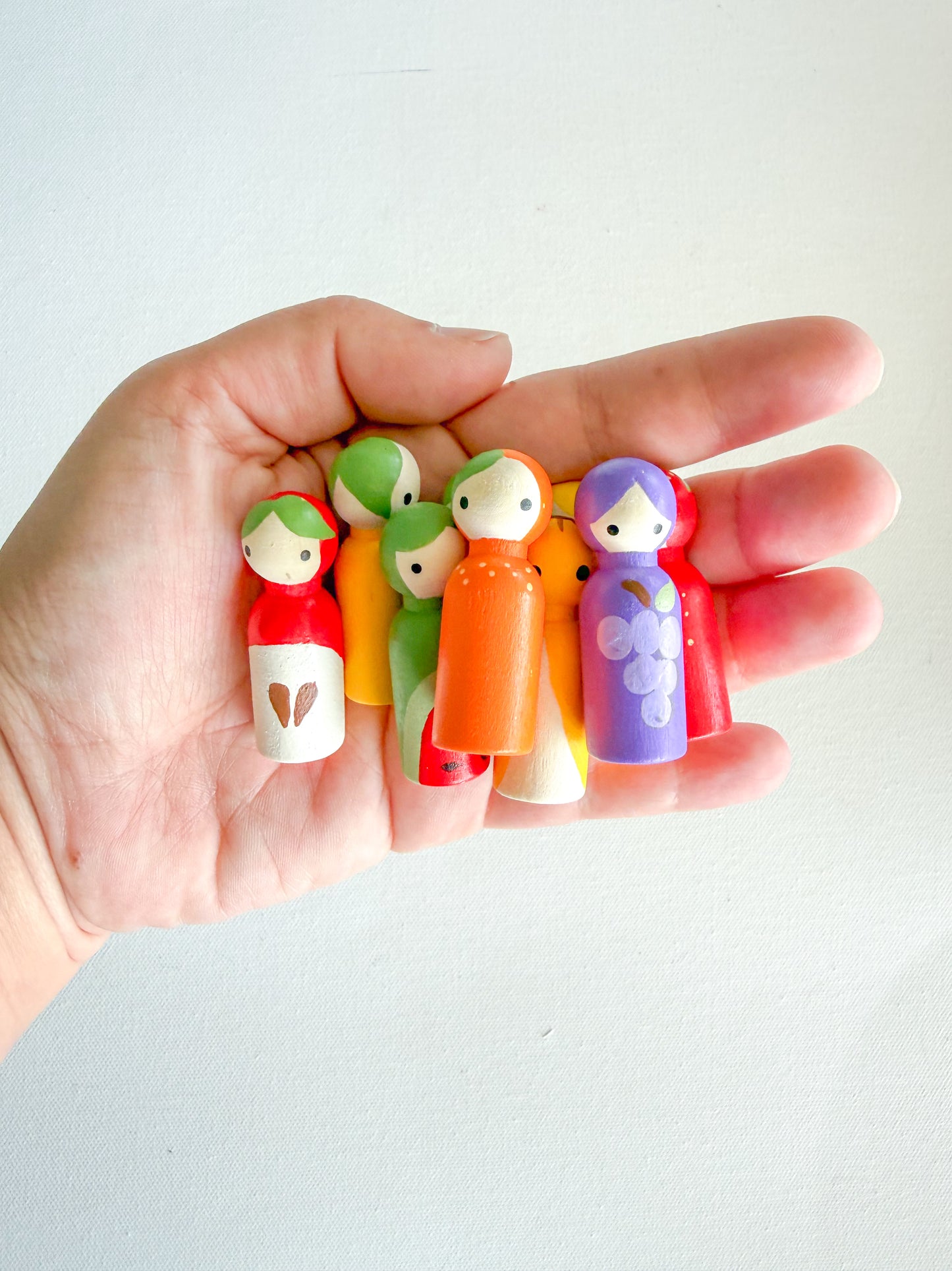 Mini Fruit Peg Doll Set