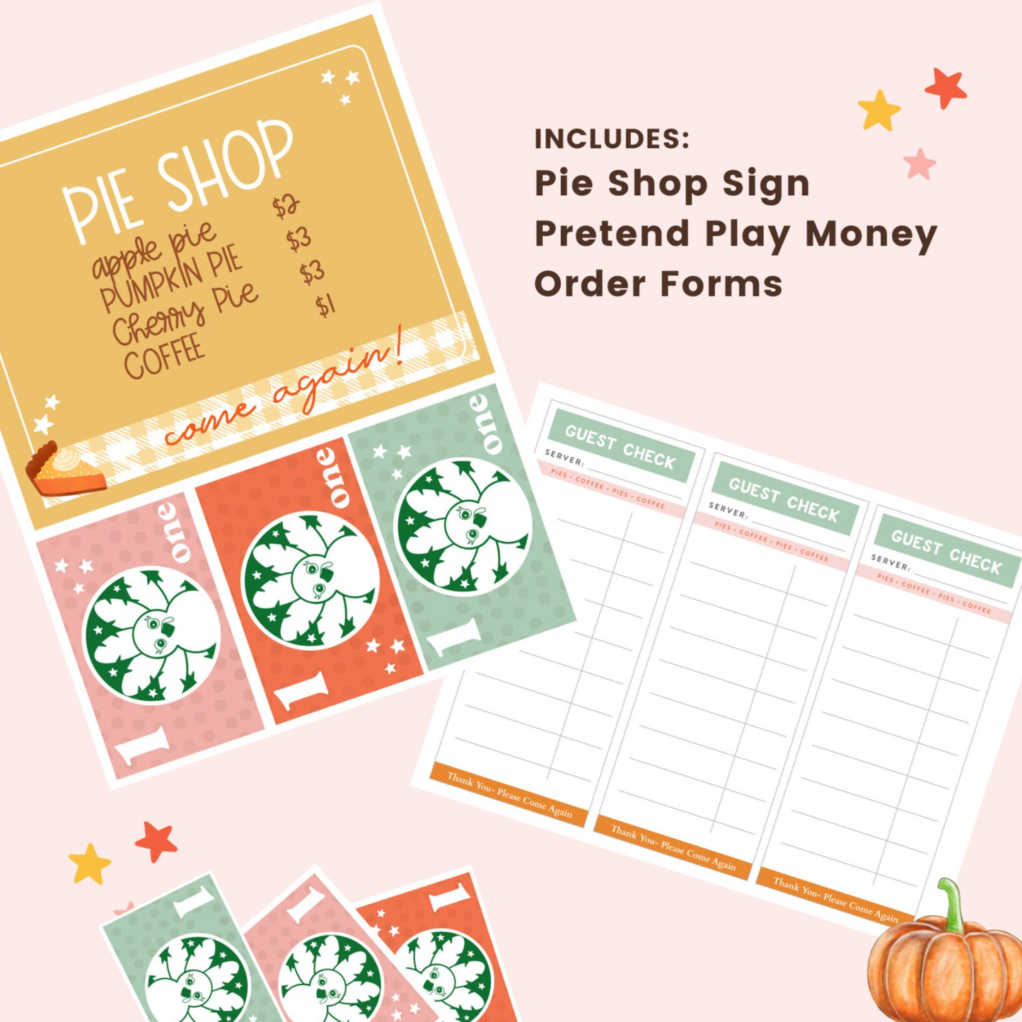 Pretend Play Pie Shop Printable