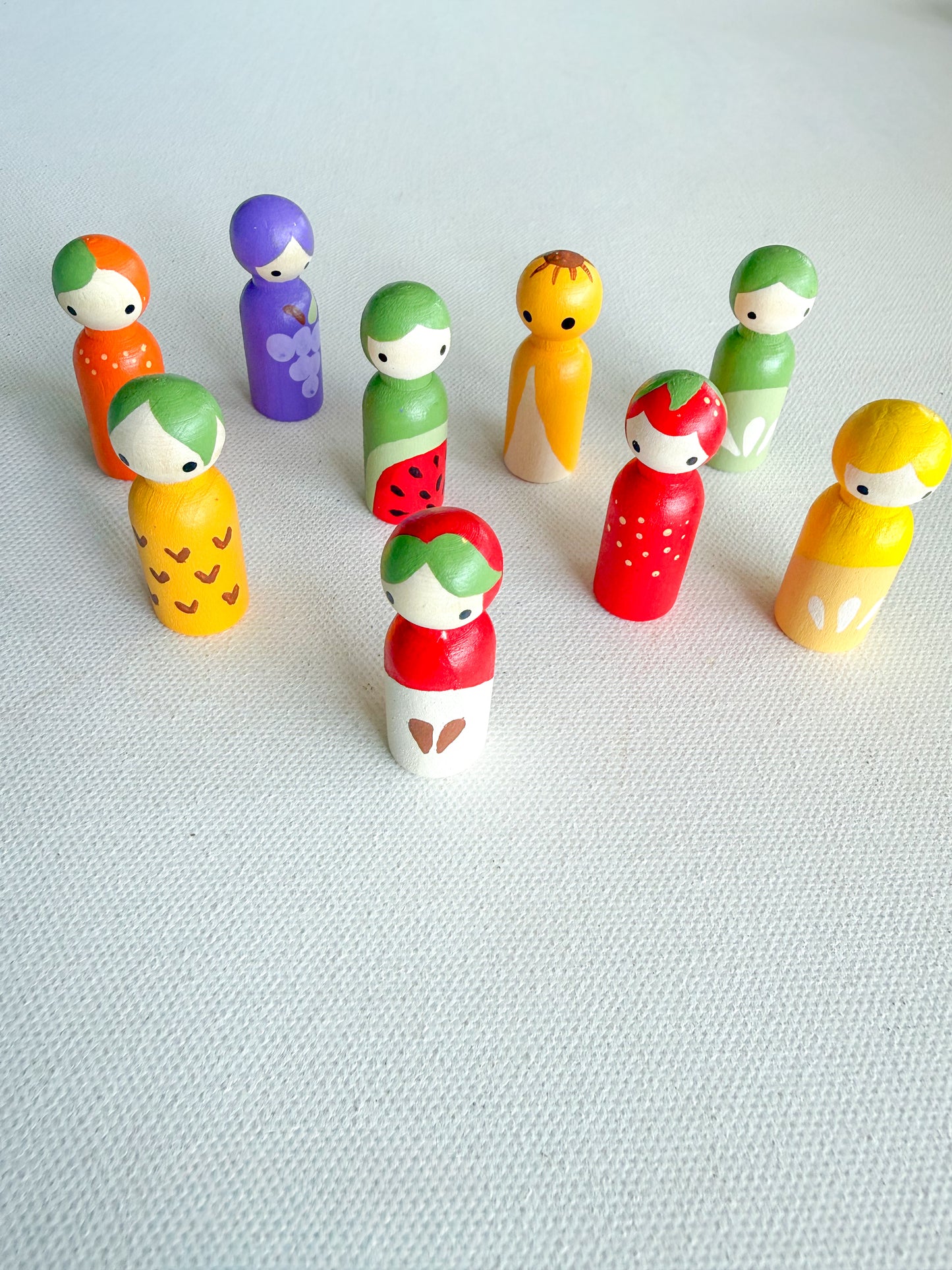 Mini Fruit Peg Doll Set