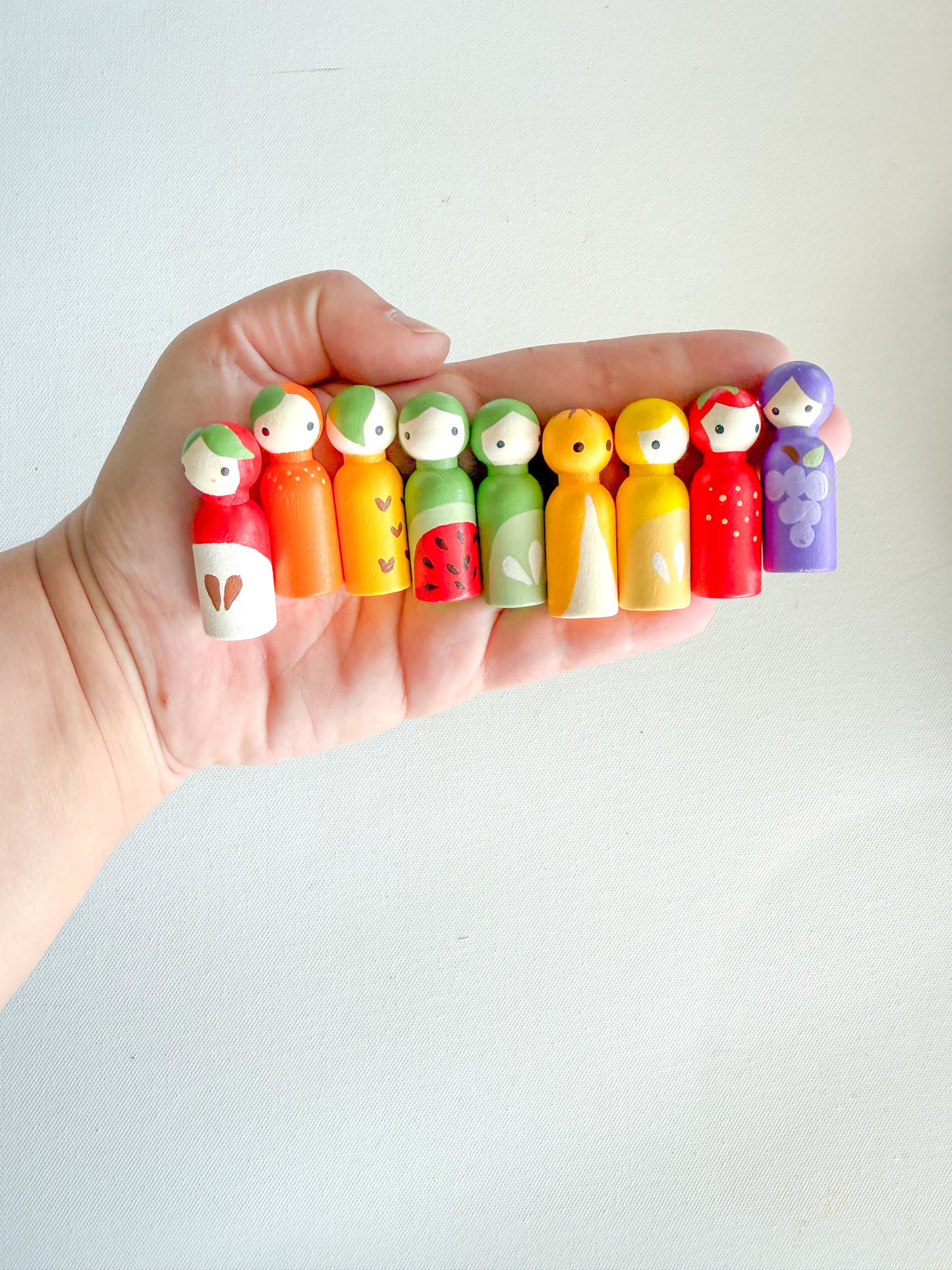 Mini Fruit Peg Doll Set