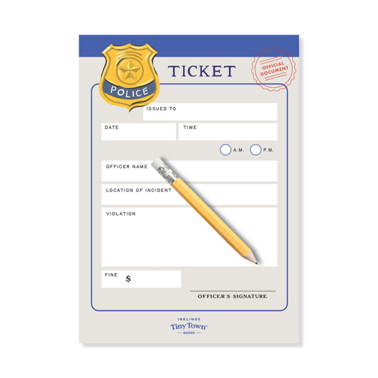 Tiny Town™ Play Notepad - Police Ticket